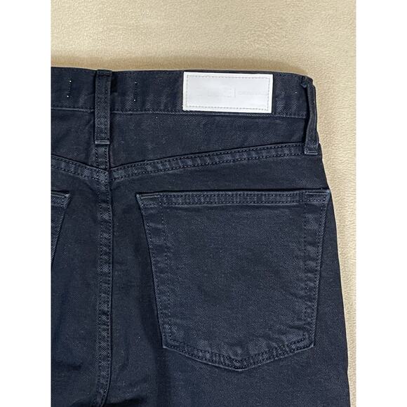 RE/DONE Originals Jeans Womens 26 Black High Rise Ankle Crop Raw Hem Button Fly - Picture 12 of 14